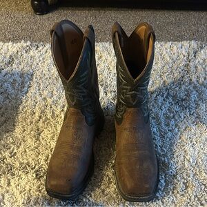 Ariat Tan and Brown Leather work Boots